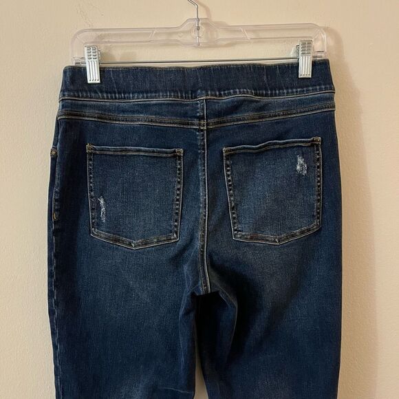 SPANX DISTRESSED SKINNY JEANS Size large raw hem - Picture 12 of 16